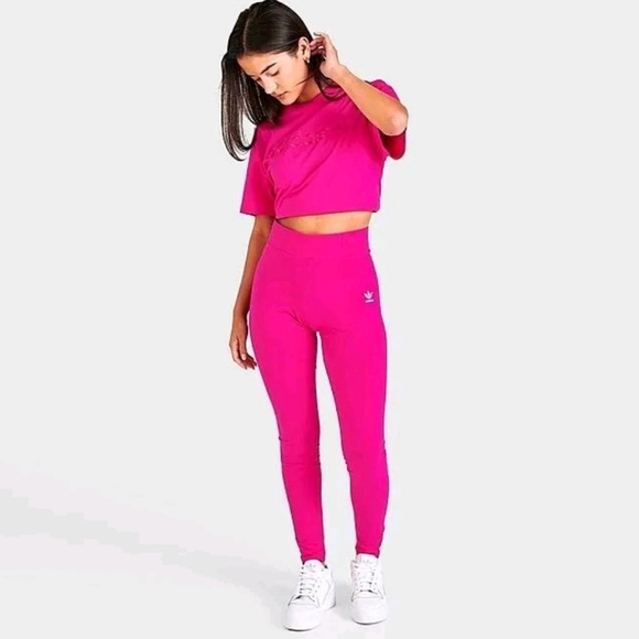 🔹️ADIDAS🔹️ womens ORIGINALS  COTTON LEGGINGS PINK IN SIZES XS  ✨️💕 - Picture 1 of 8